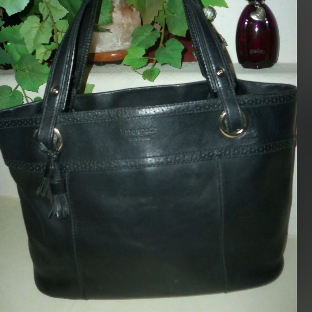 Kate Spade New York Black Leather Tote Shoulder Bag